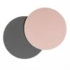 Jay Hill Onderzetters - Vegan Leer - Grijs / Roze - Dubbelzijdig - ø 10 Cm - 6 Stuks