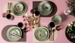 Jay Hill Onderzetters - Vegan Leer - Bruin / Zand - Dubbelzijdig - ø 10 Cm - 6 Stuks -Keuken Do Verkoop 10 Jay Hill Serviesset Stromboli 16 Delig 7 5