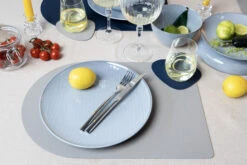 Jay Hill Placemats - Vegan Leer - Grijs / Blauw - Bread - Dubbelzijdig - 44 X 30 Cm - 6 Stuks -Keuken Do Verkoop 11 Jay hill servies stripes 02