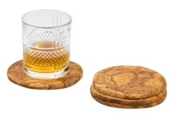 Jay Hill Onderzetters Tunea - Olijfhout - ø 10 Cm - 4 Stuks