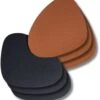Jay Hill Onderzetters - Vegan Leer - Zwart / Cognac - Organic - Dubbelzijdig - 13 X 11 Cm - 6 Stuks
