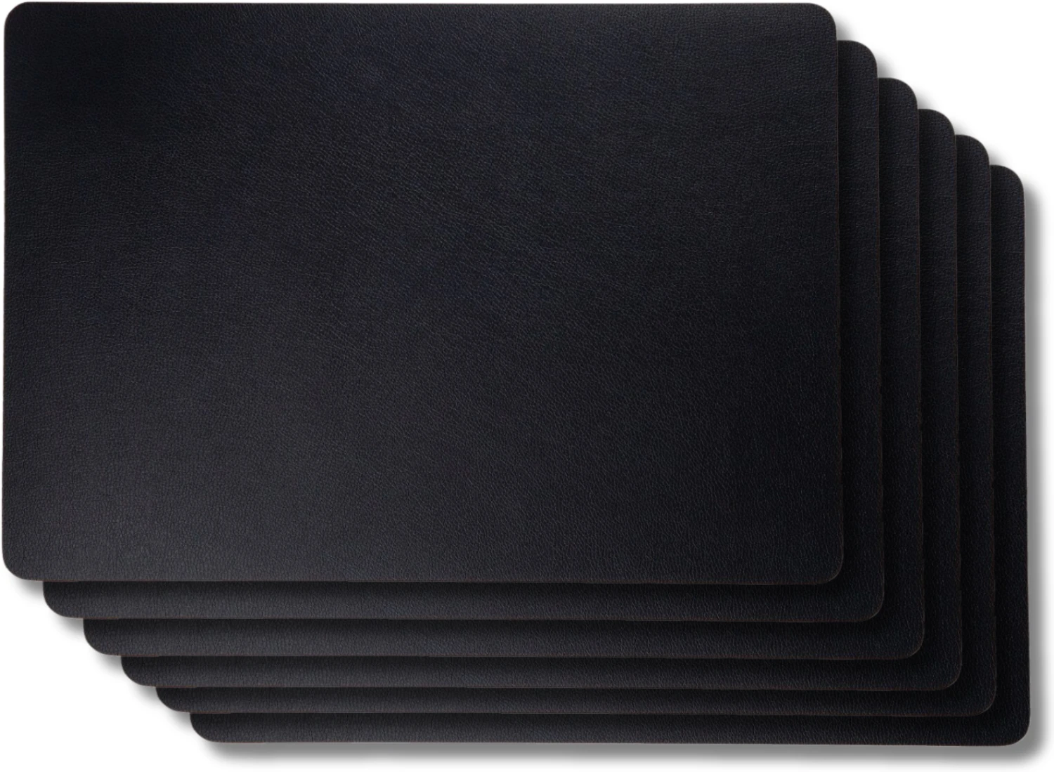Jay Hill Placemats - Vegan Leer - Zwart - 46 X 33 Cm - 6 Stuks 1 Jay Hill Placemats - Vegan Leer - Zwart - 46 X 33 Cm - 6 Stuks