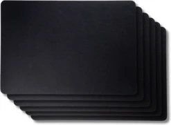 Jay Hill 6 Placemats + 6 Onderzetters - Vegan Leer - Zwart -Keuken Do Verkoop Productafbeeldingen CL 81 3 1