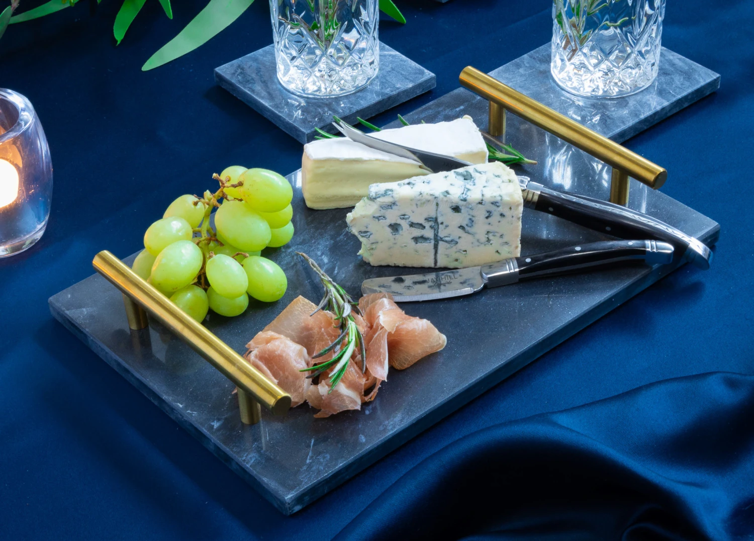 Jay Hill Dienblad - Met Handvatten - Marmer - Grijs - 30 X 20 Cm 2 Jay Hill Dienblad - Met Handvatten - Marmer - Grijs - 30 X 20 Cm - Afbeelding 2