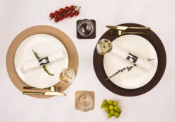 Jay Hill Placemat - Vegan Leer - Bruin / Zand - Dubbelzijdig - ø 38 Cm -Keuken Do Verkoop jay hill placemat 7