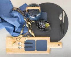 Jay Hill Onderzetters - Vegan Leer - Grijs / Blauw - Dubbelzijdig - 10 X 10 Cm - 6 Stuks -Keuken Do Verkoop placemat 7 2