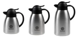 Sareva Thermoskan - RVS - Zwart - 1 Liter -Keuken Do Verkoop set 2 1