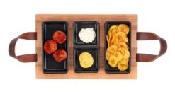 Bowls & Dishes Serveerplank / Tapasplank Streetfood 3-vaks Zwart - Medium -Keuken Do Verkoop vbb1830.zw 2 1